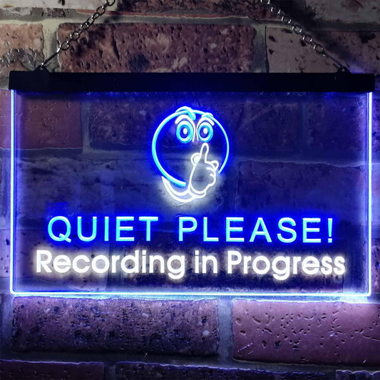 Recording in Progress Quiet Please On Air Studio Dual-color LED Neon Sign