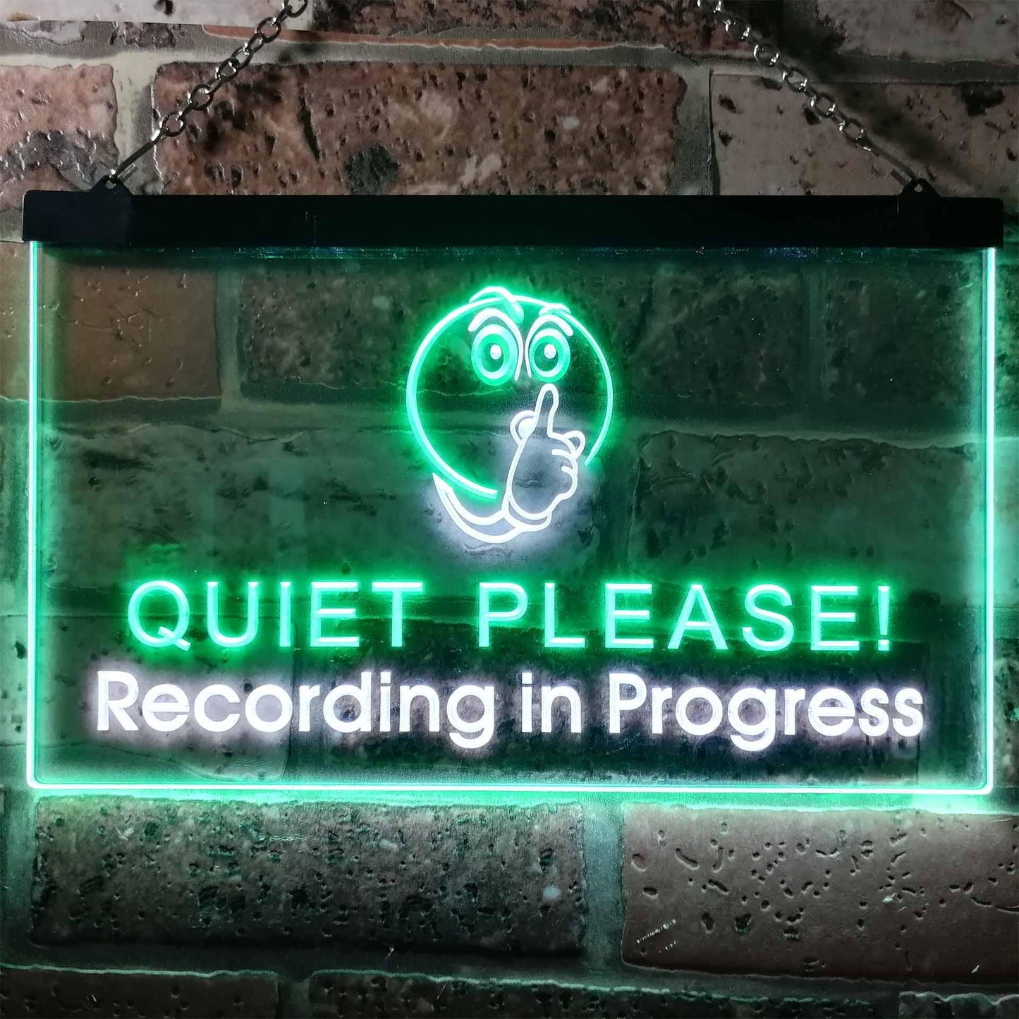Recording in Progress Quiet Please On Air Studio Dual-color LED Neon Sign