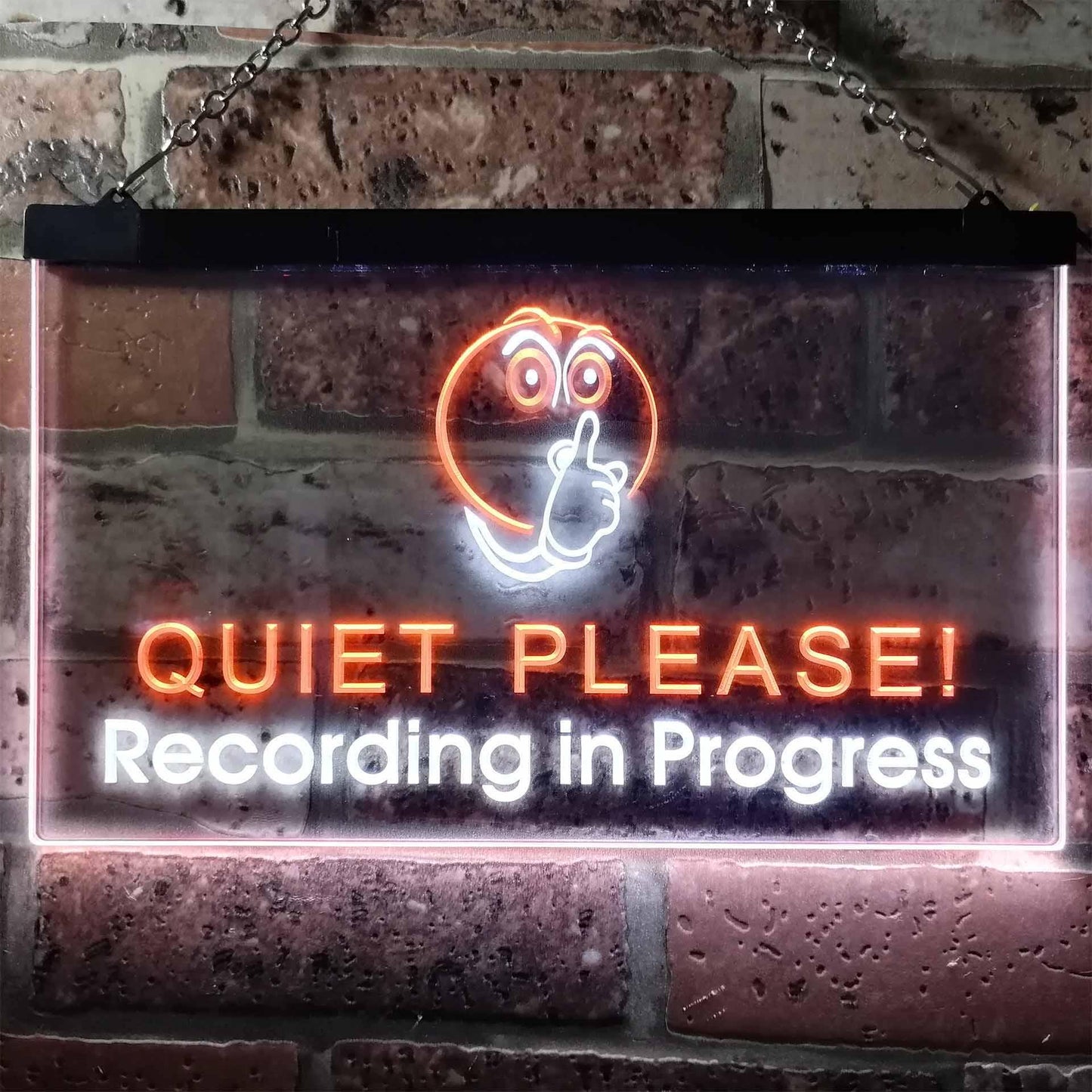 Recording in Progress Quiet Please On Air Studio Dual-color LED Neon Sign