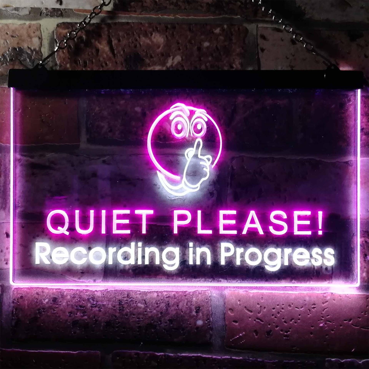 Recording in Progress Quiet Please On Air Studio Dual-color LED Neon Sign