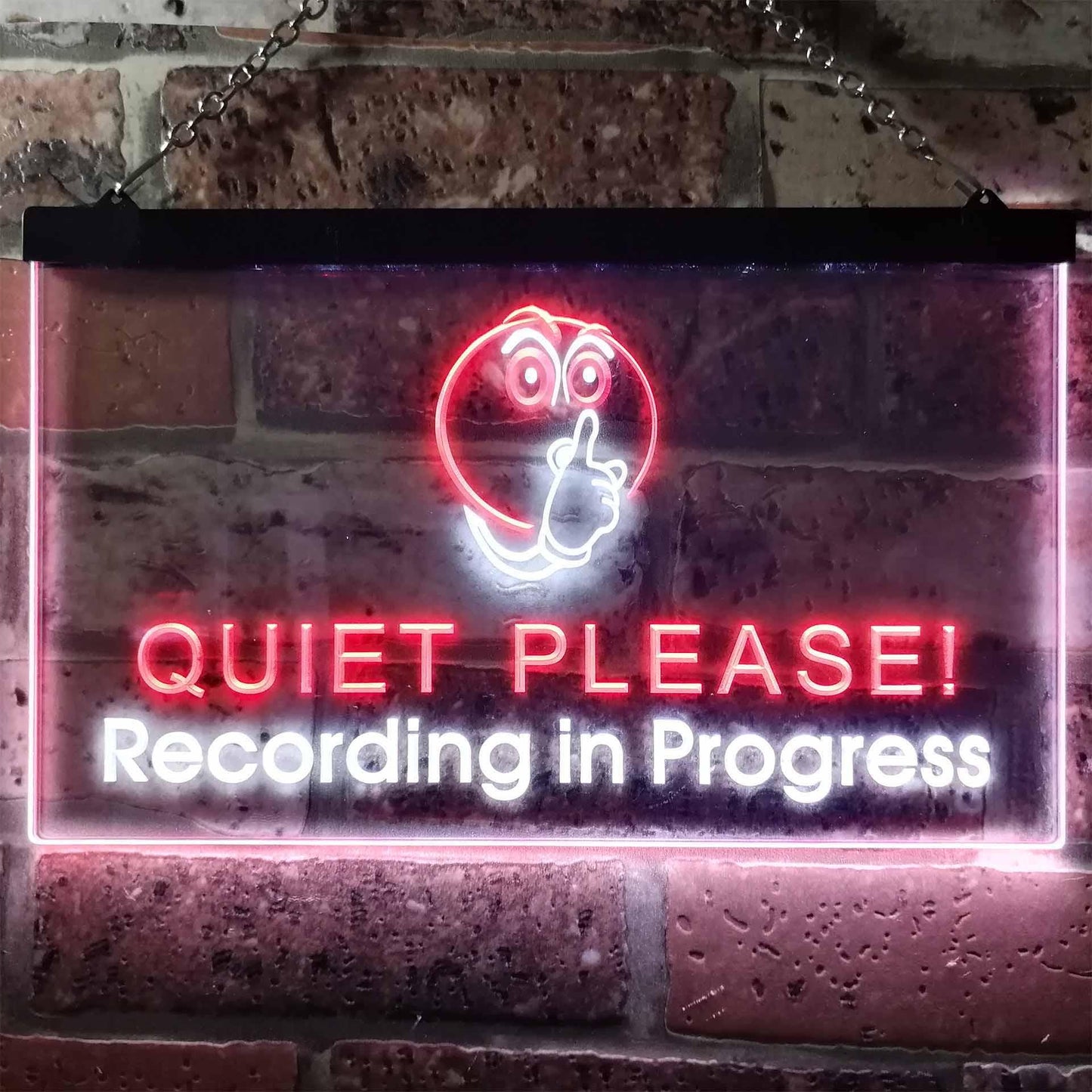 Recording in Progress Quiet Please On Air Studio Dual-color LED Neon Sign