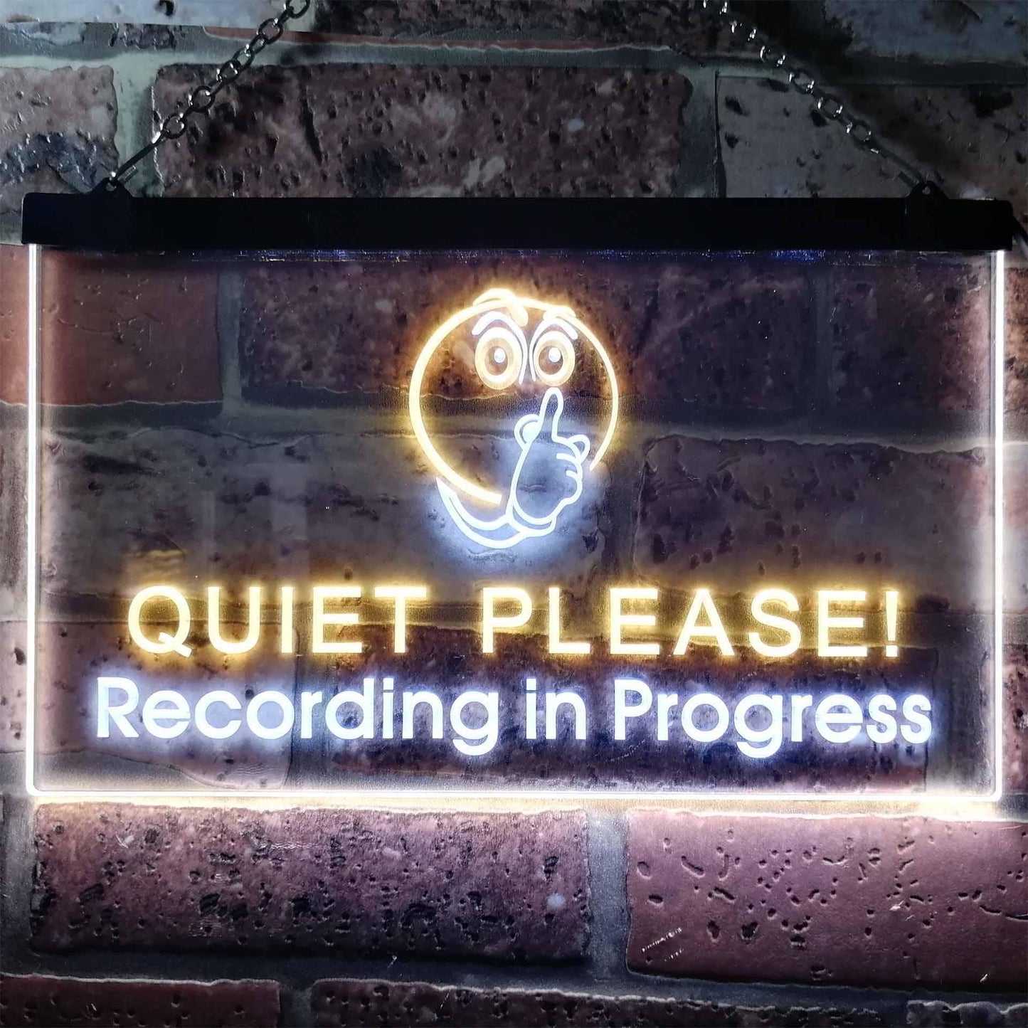Recording in Progress Quiet Please On Air Studio Dual-color LED Neon Sign