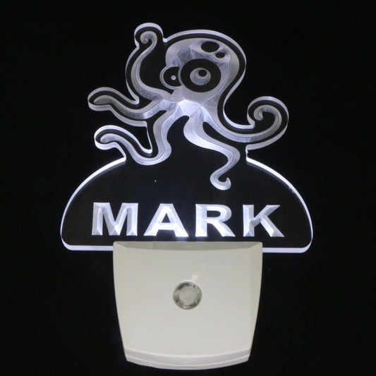 Octopus Personalized Night Light Name Day/Night Sensor LED Sign