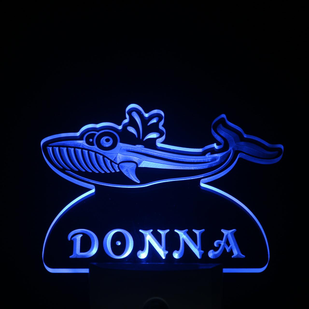 Whale Personalized Night Light Name Day/Night Sensor LED Sign